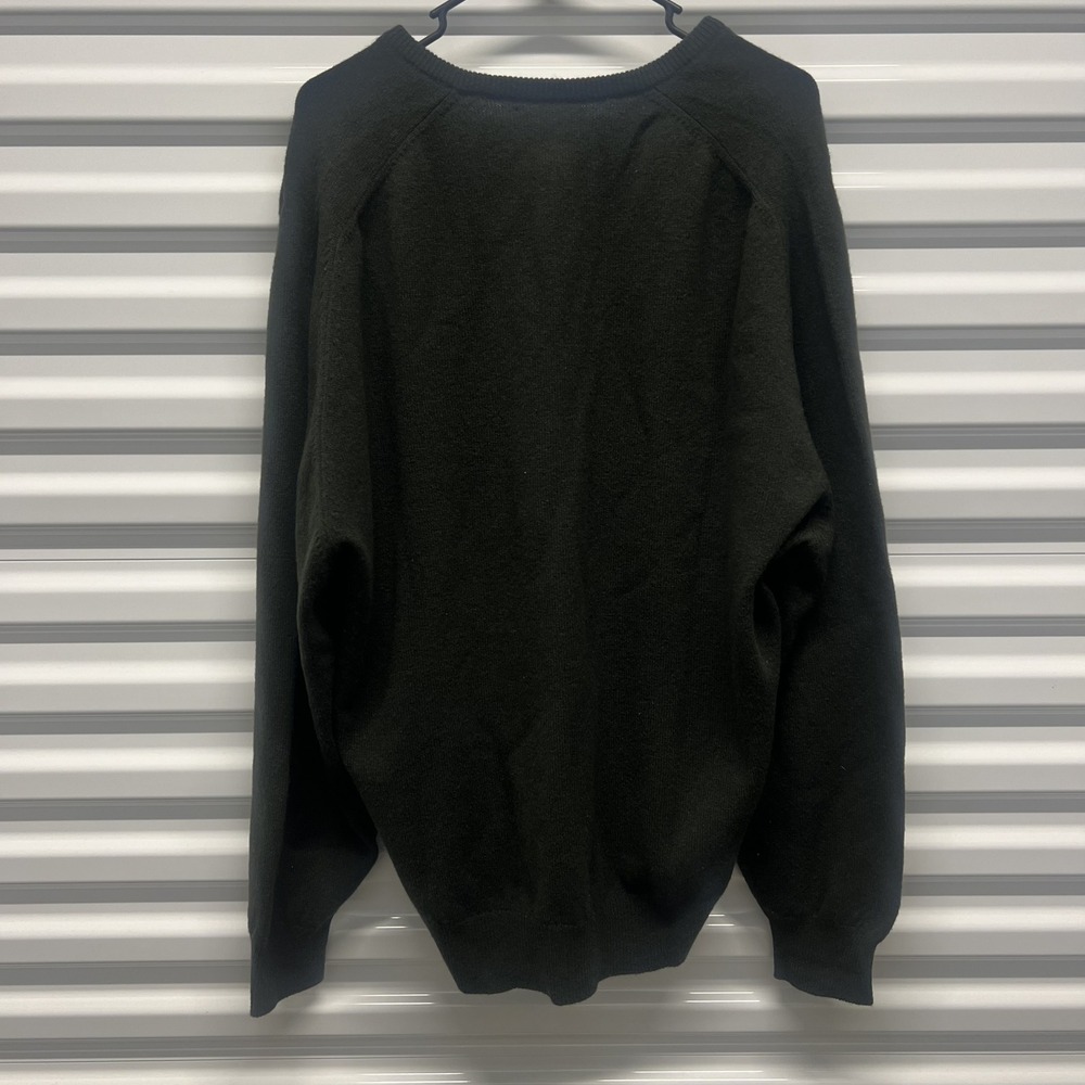 Johnstons Mens V-Neck Sweater Size 48 Pure New Wool Green Scotland Golf Vintage - Picture 5 of 8